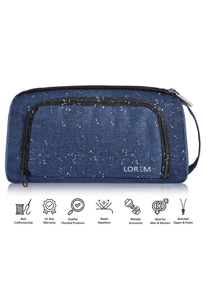 LOREM Blue Large Capacity Luxury Pencil Cases Bag, Large Pencil Pen Pouch with Handle, Portable Makeup Bag with Zipper for Kids for Students, Kids Adults Office OG09 - Image 5