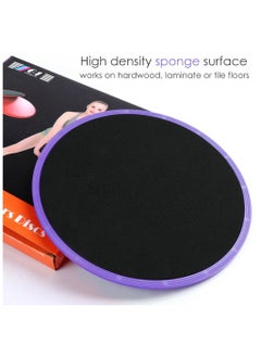 Generic Exercise Sliders Gliding Discs Dual Sided Total Body Workout System 2Pcs, Purple  - Image 5