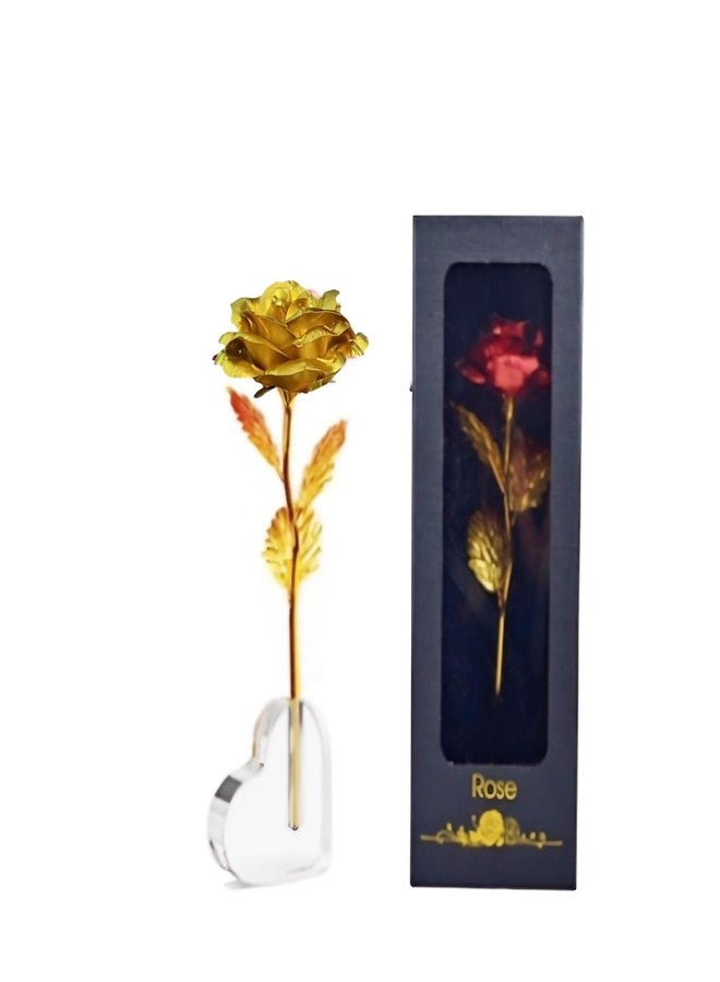 Smowfes Gold Dipped Rose, Eternal Long Stem Golden Rose | Luxurious Romantic Gift for Women, Ideal for Valentine's Day, Anniversaries, Mother's Day, and Birthday Celebrations - Image 1