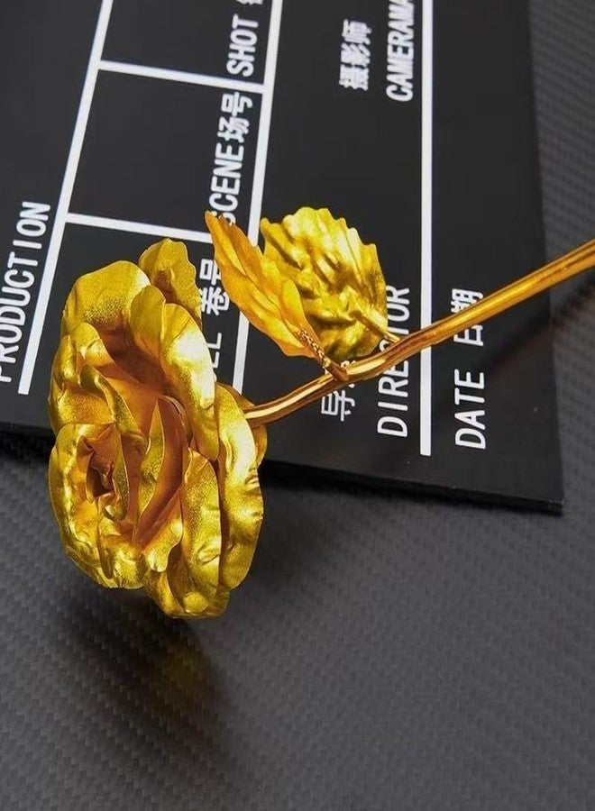 Smowfes Gold Dipped Rose, Eternal Long Stem Golden Rose | Luxurious Romantic Gift for Women, Ideal for Valentine's Day, Anniversaries, Mother's Day, and Birthday Celebrations - Image 5