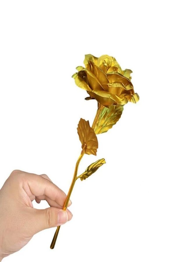 Smowfes Gold Dipped Rose, Eternal Long Stem Golden Rose | Luxurious Romantic Gift for Women, Ideal for Valentine's Day, Anniversaries, Mother's Day, and Birthday Celebrations - Image 3
