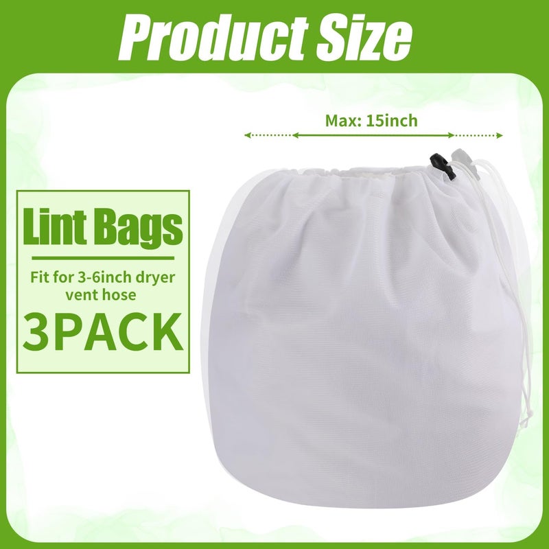 LSLYHTC 3Pcs Dryer Vent Lint Catcher Bags, Lint Bag Catcher for Dryers Vents, Outdoor and Indoor Dryer Vent Lint Trap Bag for Dust - Image 5
