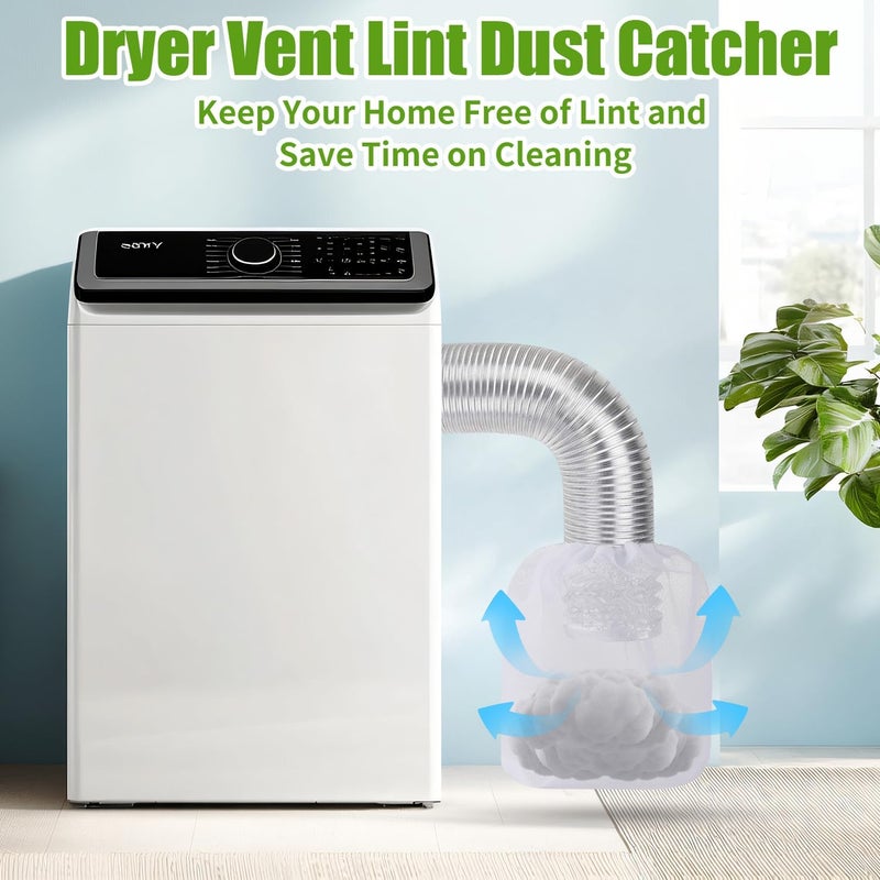 LSLYHTC 3Pcs Dryer Vent Lint Catcher Bags, Lint Bag Catcher for Dryers Vents, Outdoor and Indoor Dryer Vent Lint Trap Bag for Dust - Image 2