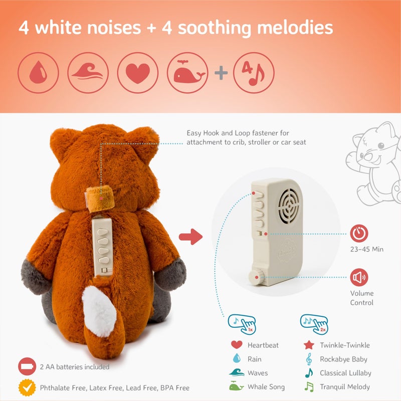 Cloud b Sound Machine with White Noise Soothing Sounds | Cuddly Stuffed Animal | Adjustable Settings and Auto-Shutoff | Frankie The Foxâ„¢ - Image 5