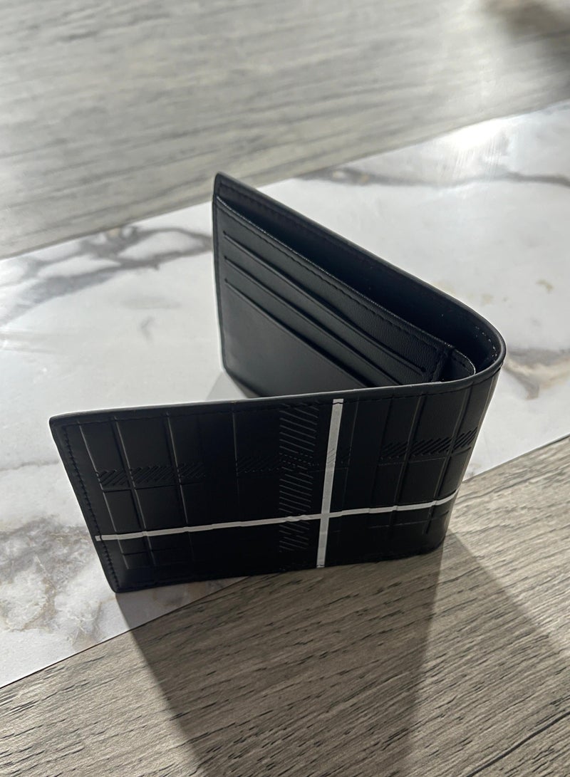 Lacoste Black Leather Striped Bifold Wallet - Image 2