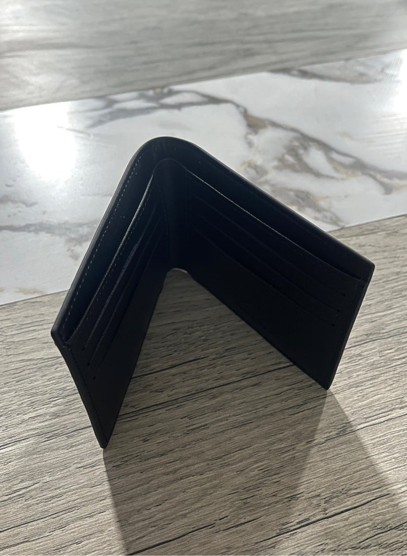 Lacoste Black Leather Striped Bifold Wallet - Image 4