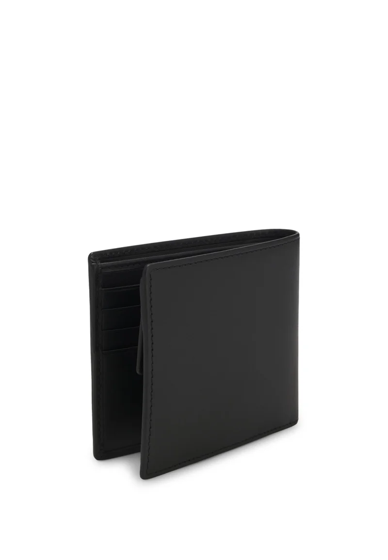 HUGO Black Leather folding wallet with red logo for Men | Best Price UAE
