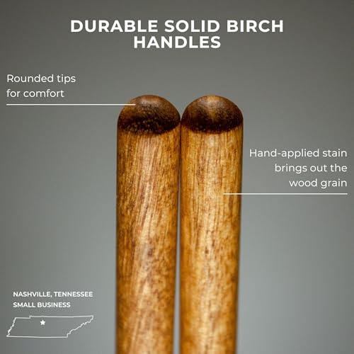 Timber Drum Co. Percussion Mallets — U.S.A. ASSEMBLED — Sticks for Marimba, Steel Tongue Drum, Vibraphone — Soft Rubber, 15.25" - Image 3