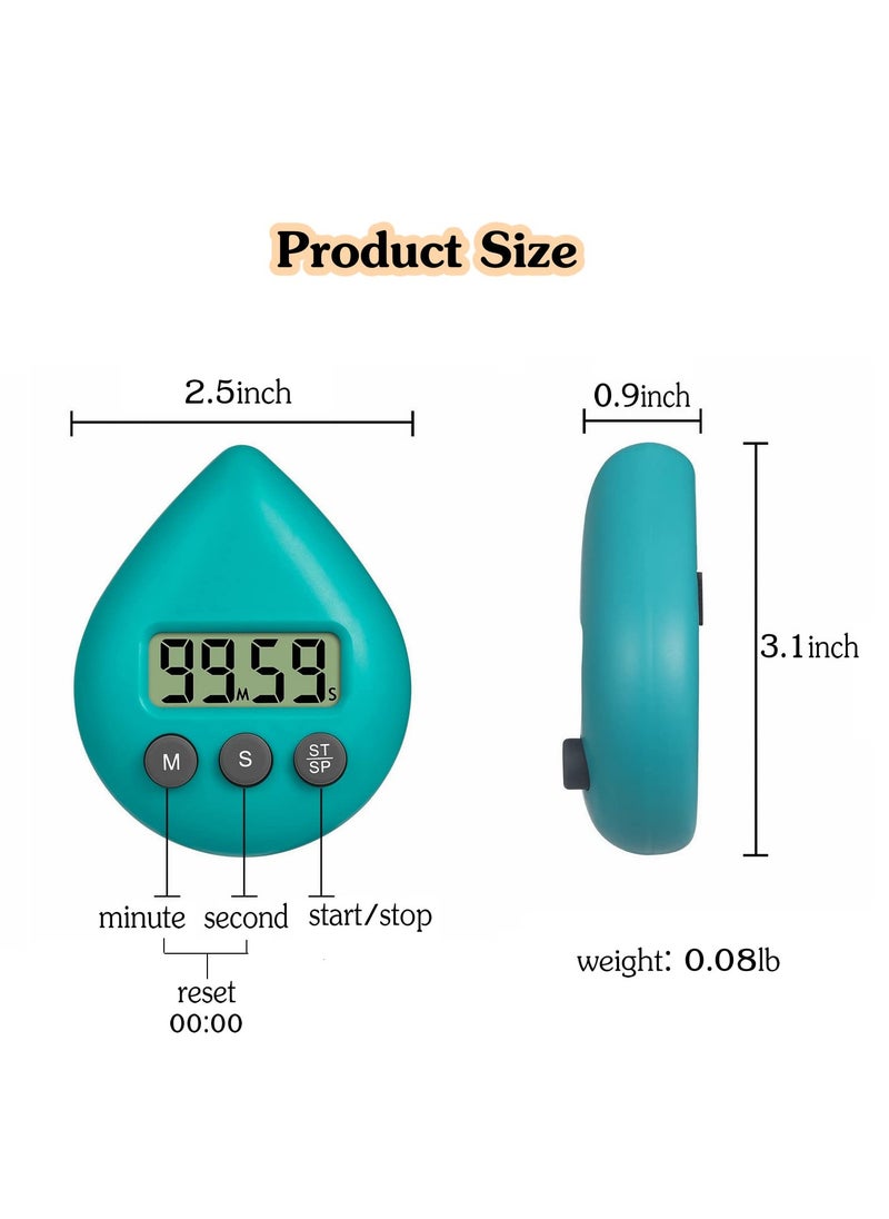SYOSI - Silent Non-Ticking Battery Operated Shower Timer, Waterproof Digital Timer, Small Size Cute Timer with Suction Cup, Small Size and Good Performance, Strong Magnet on the Back (Light Green) - Image 1