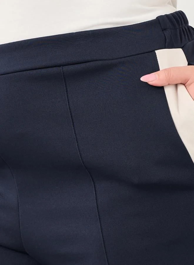 Styli Styli Plus Scuba Joggers with Contrast Side Seam Panel