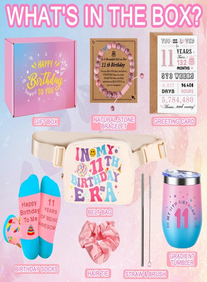 Giftota 11 Year Old Girl Birthday Gifts, Gifts for 11 Year Old Girl 11th Birthday Gift for Girls, Tween Gift Set with Tumbler, Bracelet, Socks, Scrunchie, Fanny Pack for Daughter, Sister, Niece, Preteen - Image 2