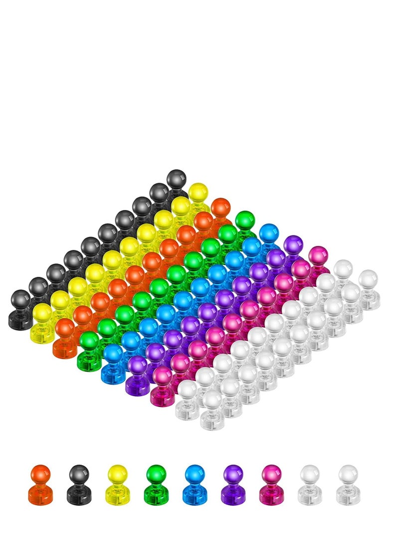 90 PCS Push Pin Magnets, Office Magnets, 8 Assorted Color Strong Fridge Magnet, Perfect for Kitchen Home and School Classroom Magnets, Map Magnets, Whiteboard Magnets - Image 1