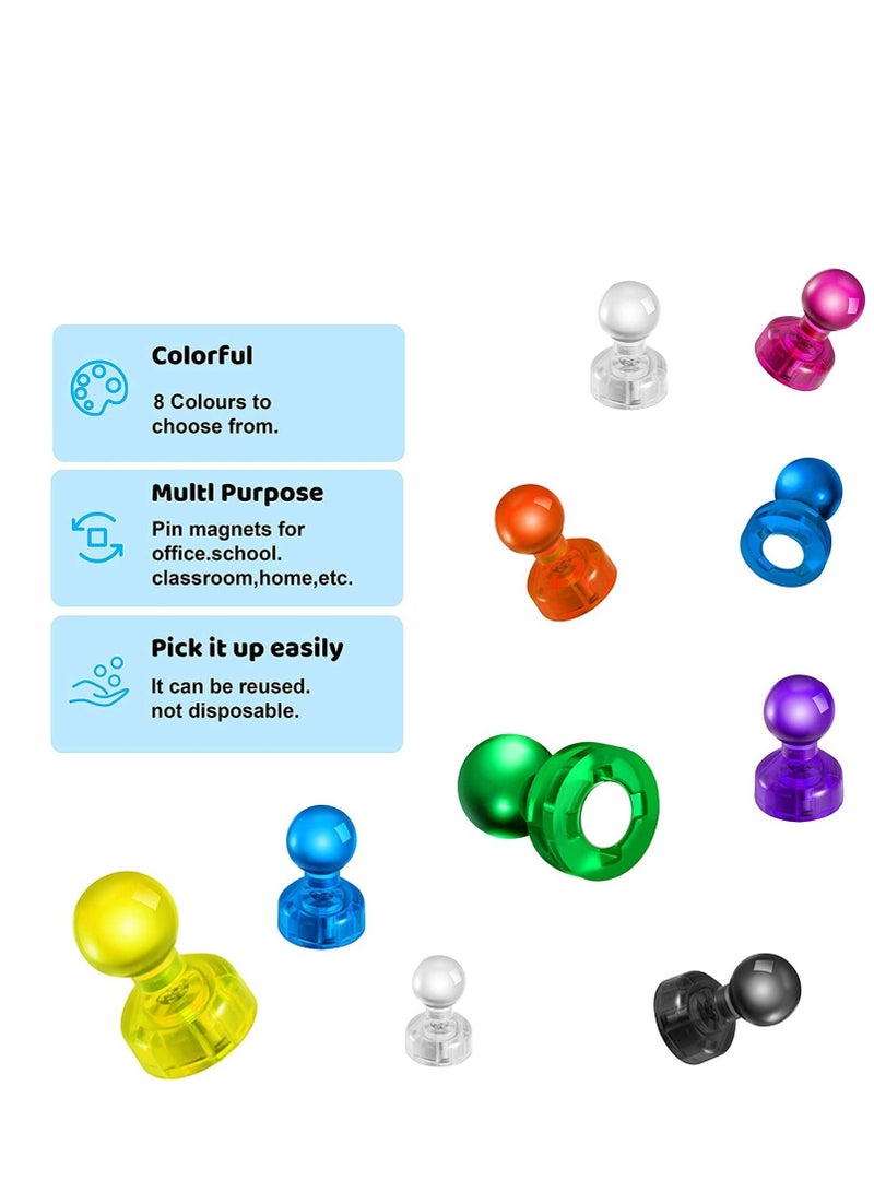 90 PCS Push Pin Magnets, Office Magnets, 8 Assorted Color Strong Fridge Magnet, Perfect for Kitchen Home and School Classroom Magnets, Map Magnets, Whiteboard Magnets - Image 5