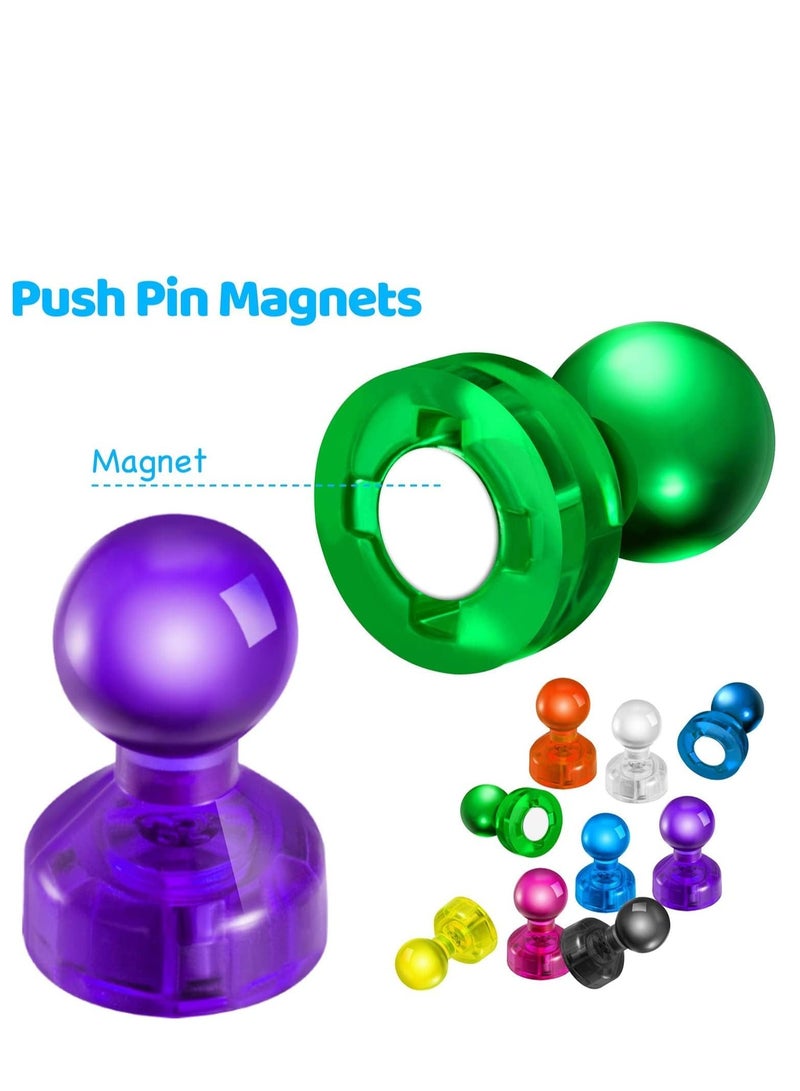 90 PCS Push Pin Magnets, Office Magnets, 8 Assorted Color Strong Fridge Magnet, Perfect for Kitchen Home and School Classroom Magnets, Map Magnets, Whiteboard Magnets - Image 4