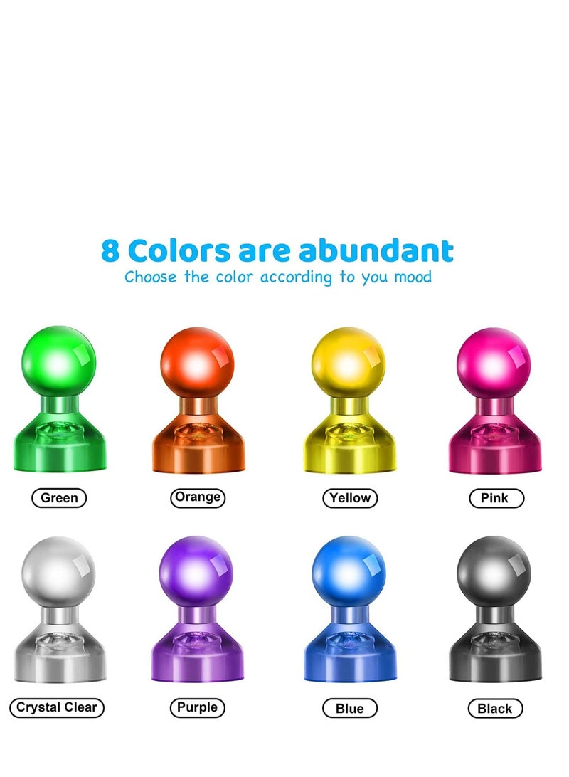 90 PCS Push Pin Magnets, Office Magnets, 8 Assorted Color Strong Fridge Magnet, Perfect for Kitchen Home and School Classroom Magnets, Map Magnets, Whiteboard Magnets - Image 2