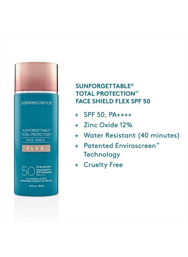 Colorescience - Total Protection Face Shield Flex SPF 50, Zinc Oxide Formula, Fair, 1.8 fl. oz. - Image 1