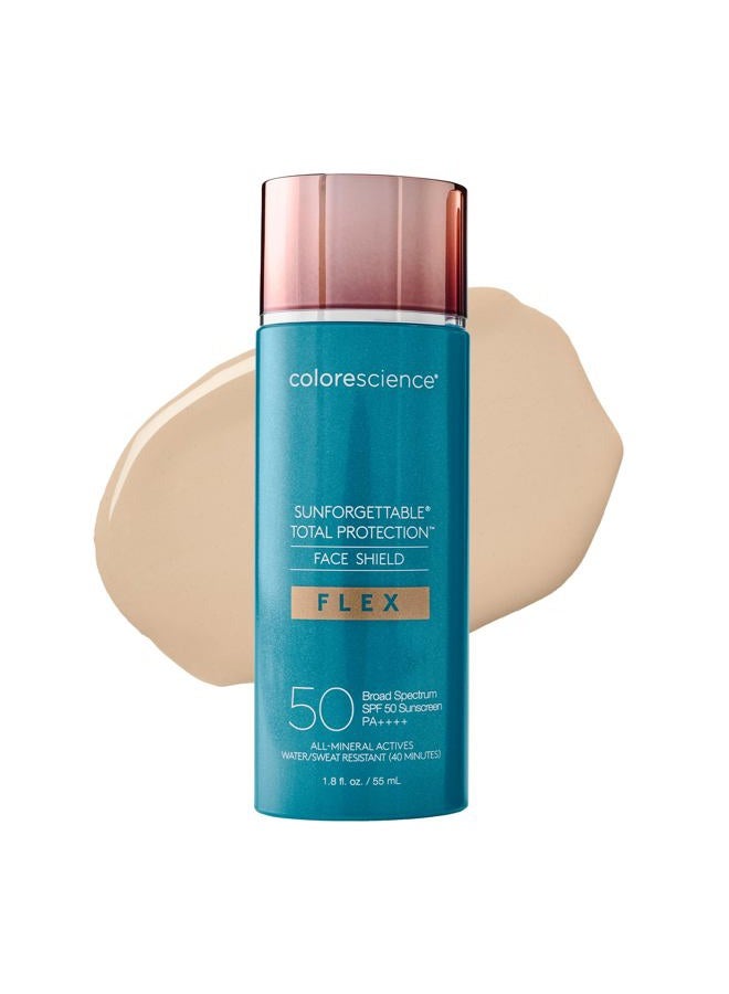 Colorescience واقي الوجه الكامل للحماية من أشعة الشمس SPF 50، تركيبة أكسيد الزنك، فاتح، 1.8 أونصة سائلة. - Image 1