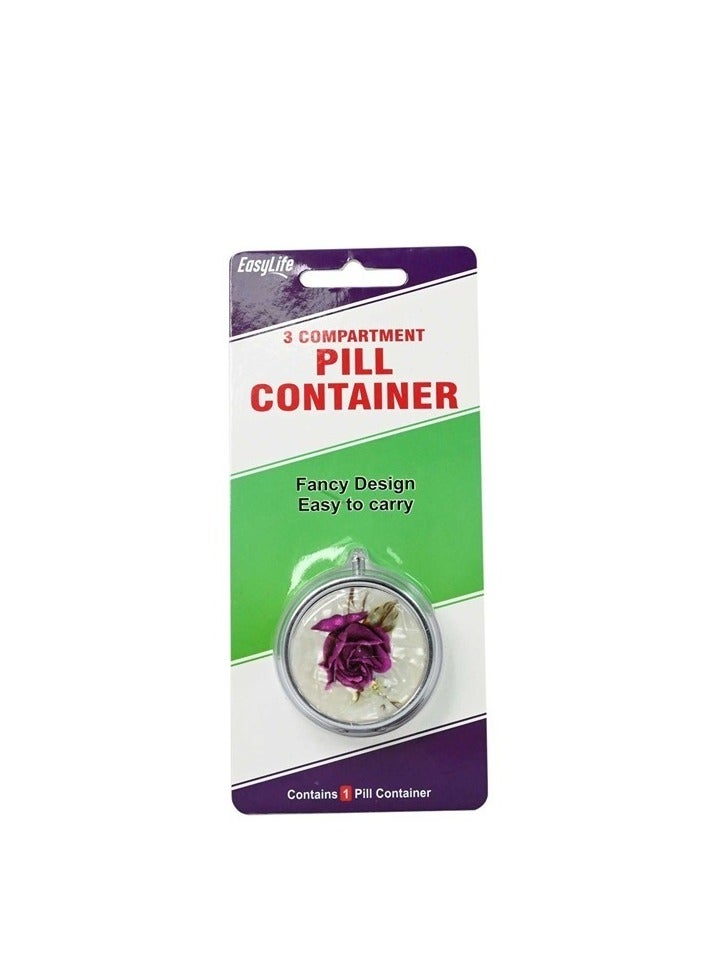 إيزي لايف علبة حبوب الدواء مكونة من 3 حجرات ومنظم ومقسم للمخطط