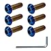 BDZMC 6PCS Steering Wheel Screw Kit Burnt Titanium Finish Round Head Taper Steering Wheel Bolts M50820mm Stainless Steering Wheel Accessories for Most Cars Round Head - Image 2