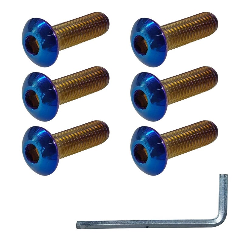 BDZMC 6PCS Steering Wheel Screw Kit Burnt Titanium Finish Round Head Taper Steering Wheel Bolts M50820mm Stainless Steering Wheel Accessories for Most Cars Round Head - Image 3