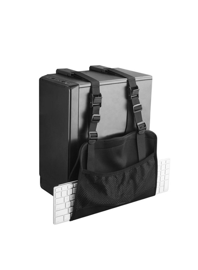 BURAQ Computer Desktop Host Metal Suspension Frame Adjustable Storage, Style: Storage Bag  - Image 2
