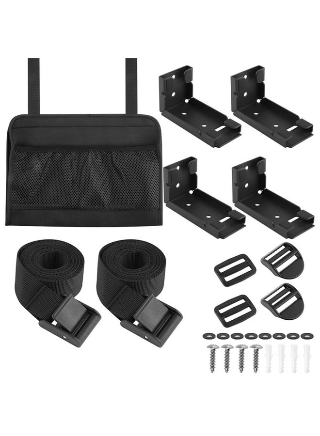 BURAQ Computer Desktop Host Metal Suspension Frame Adjustable Storage, Style: Storage Bag  - Image 3