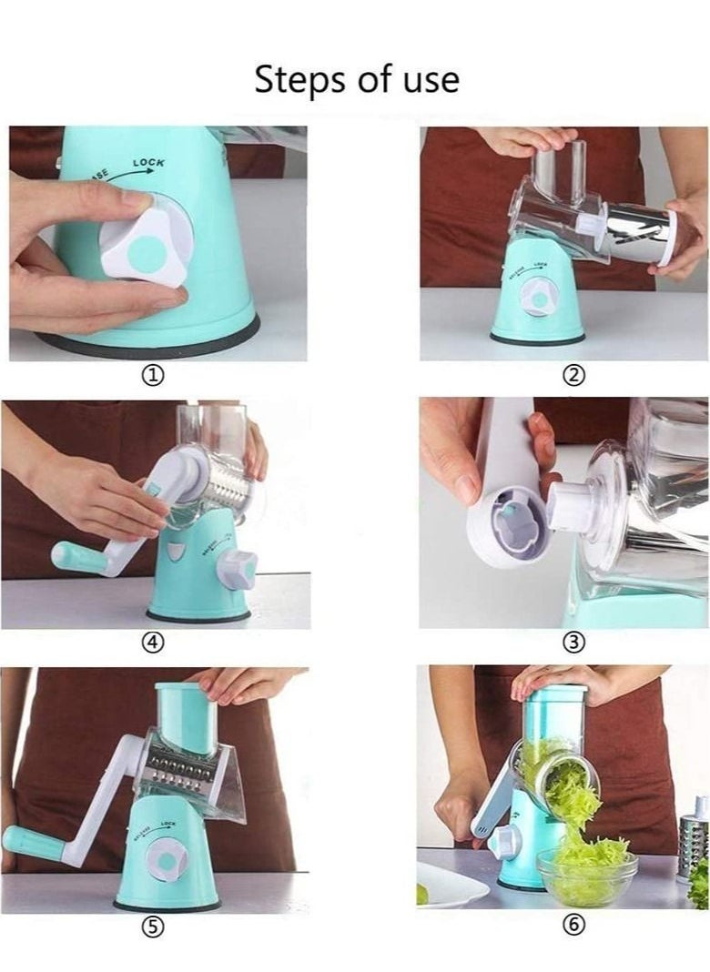 Taimi - Multi-Function Rotary Grater Vegetable Cutter Blue - Image 1