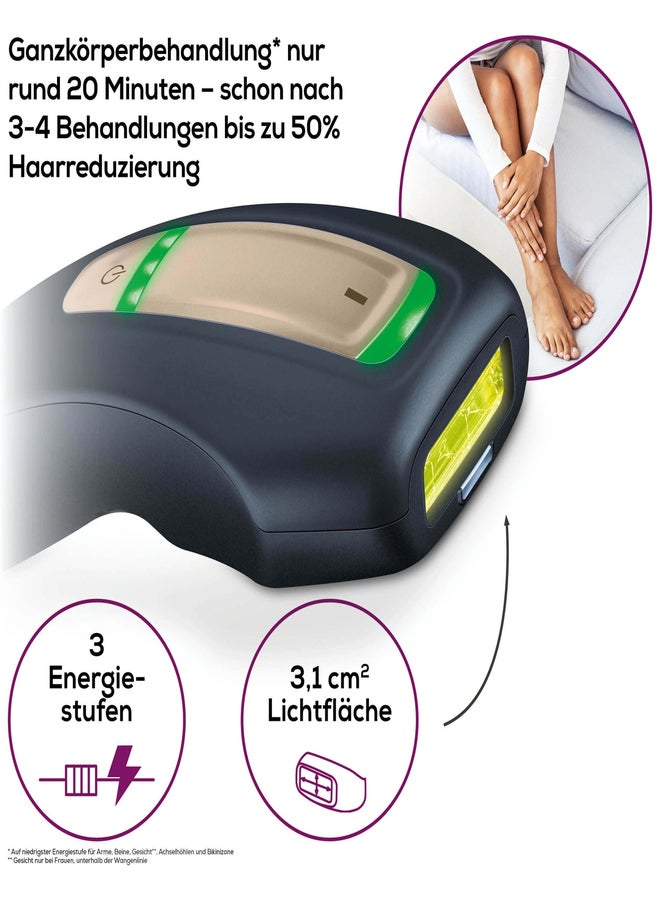 Beurer IPL 5500 Pro Hair Remover With 3 Different Intensity Level Black 5x7x7cm - Image 4