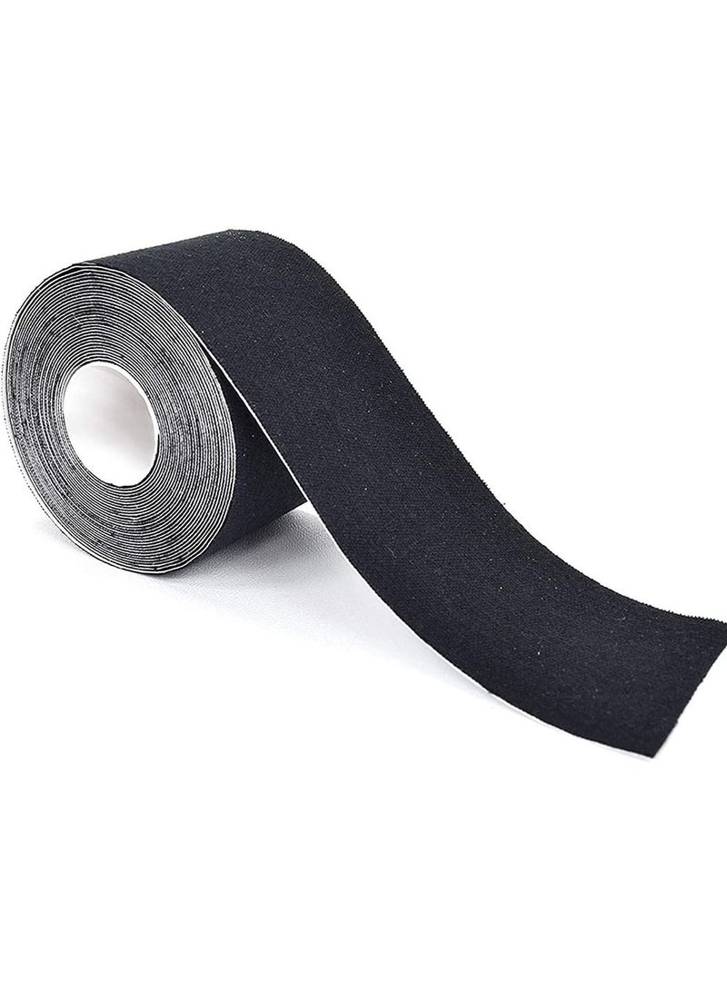 SYOSI Kinesiology Tape Pro Athletic Sports Knee Ankle Muscle Kinetic Sport Dynamic Physical Therapy Strong-Rock Breathable water Resist Cotton Roll Uncut 2in x 16 4ft Black - Image 1