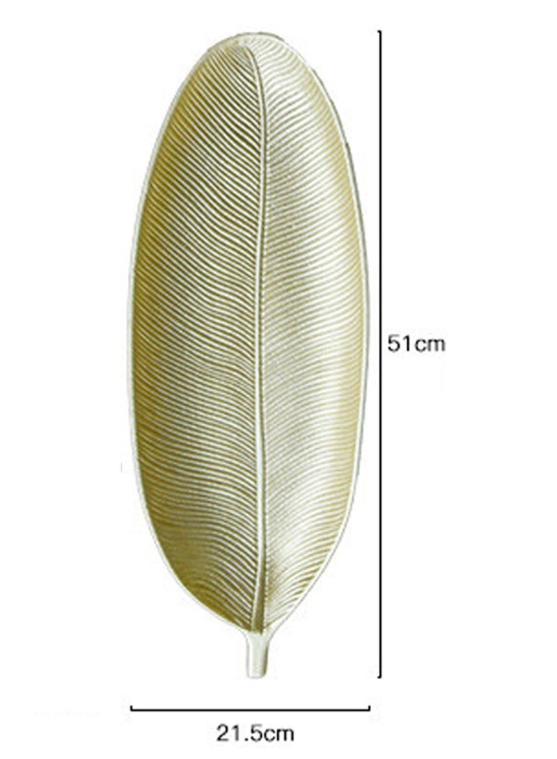 LINGWEI Wooden Golden Tray Nordic Style Leaf Dish Serving Platter Snack Fruit & Candy Wooden Storage Trays for Home Kitchen Unique Leaf Shaped Tray Design - Image 5