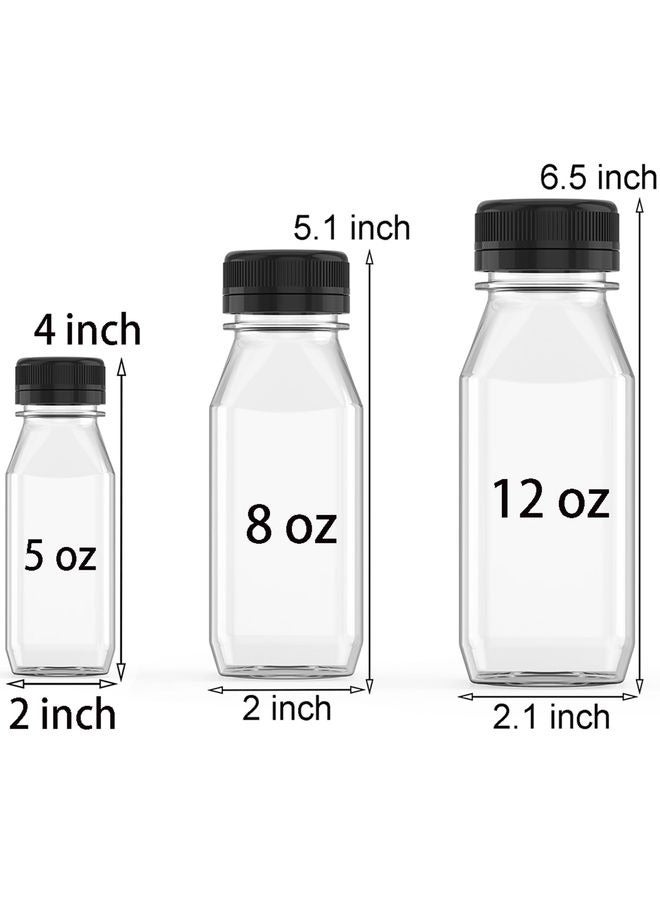 HOMESTAR 10 Pcs 8 oz Plastic Juice Bottle Reusable Transparent Bulk Beverage Containers with Black Lids for Juice, Drinking Milkshake Tea, Milk, Juicing Smoothie Water and Other Beverages, Fridge Storage - Image 2