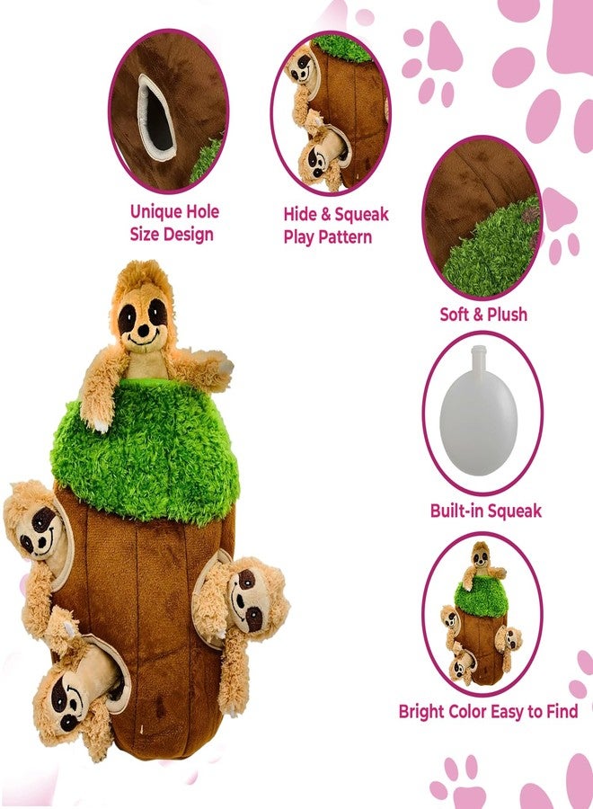 Glow Pups Hide and Seek Dog Toy, Plush Sloth in Tree, Squeaky Interactive Fun, Promotes Mental Stimulation, Keep Your Dog Entertained, Easy to Clean, Soft & Plush, Large, Brown/Green - Image 5