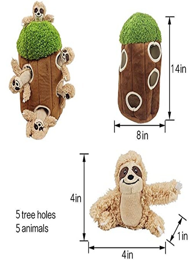 Glow Pups Hide and Seek Dog Toy, Plush Sloth in Tree, Squeaky Interactive Fun, Promotes Mental Stimulation, Keep Your Dog Entertained, Easy to Clean, Soft & Plush, Large, Brown/Green - Image 3