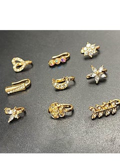 SYOSI Nose Cuffs for Non Pierced,Fake Nose Hoop Rings for Women,African Nose Cuff Faux Septum Nose Piercing CZ Hoop Rings Clip On  - Image 2