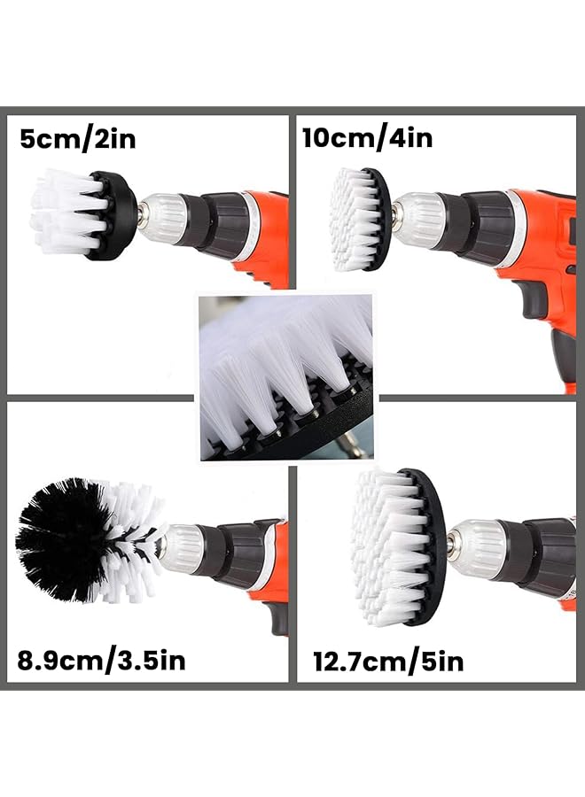 SAGREENY 4 Pcs Drill Brush, Car Cleaning Brush, Attachment For Seat, Replaceable Brush Heads, Multi-Functional Rotary Cleaning Brush, Bathroom Carpet(2'' 3.5'' 4'' 5'') - Image 2