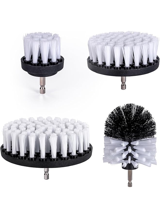 SAGREENY 4 Pcs Drill Brush, Car Cleaning Brush, Attachment For Seat, Replaceable Brush Heads, Multi-Functional Rotary Cleaning Brush, Bathroom Carpet(2'' 3.5'' 4'' 5'') - Image 1