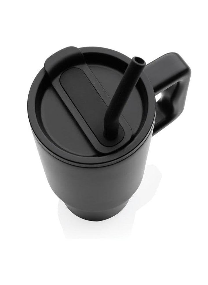 Hans Larsen BERN - Recycled Stainless Steel Tumbler with Reusable Straw - Black  - Image 5