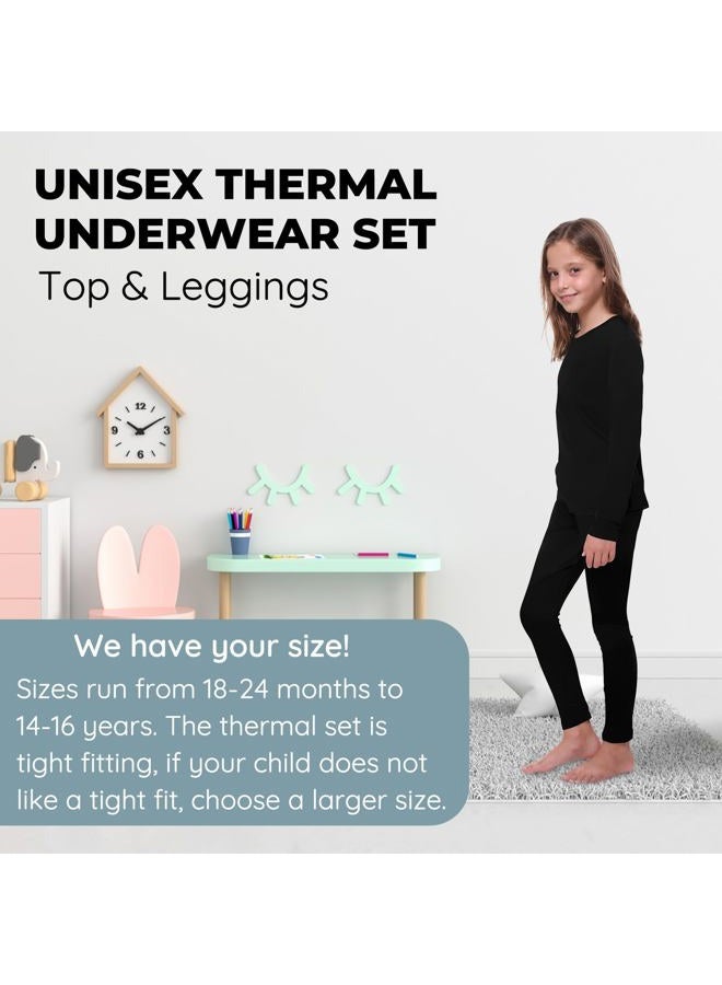 Ultra Dry Children Thermal Underwear Set by Outland; Base Layer; Soft Fleece; Top&Leggings, Black, Medium 8-10 - Image 3