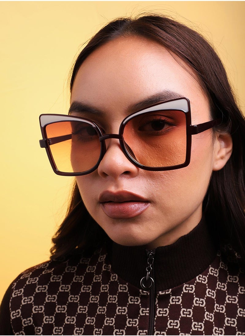 Haute Sauce Brown Oversized Sunglass  - Image 5