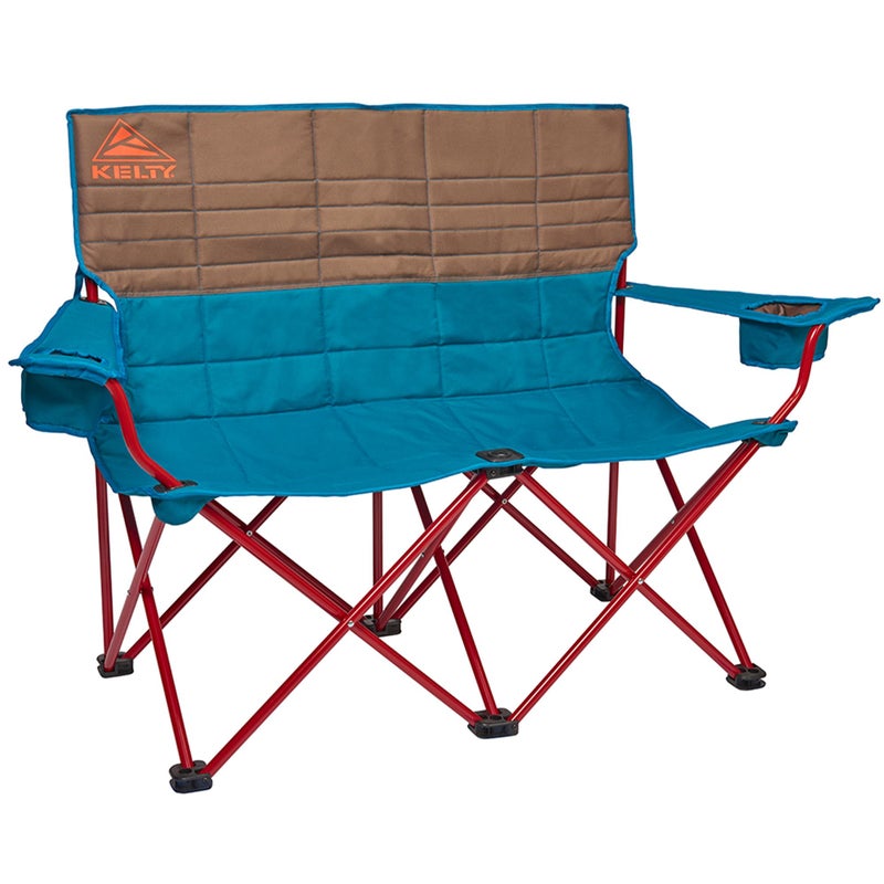 Kelty Loveseat Oversized 2Person Heavy Duty Folding Camp Chair Double Seat for Soccer Games Tailgating Beach Days Regular HeightDeep Lake