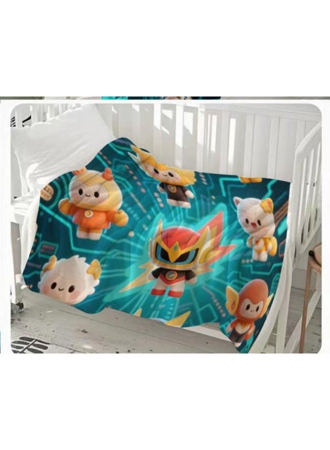 عام بطانية رقيقة من الفانيلا الكرتونية للأطفال والرضع (دافئة ومريحة، ومناسبة للنوم والألعاب) 70 سم * 100 سم - Image 2