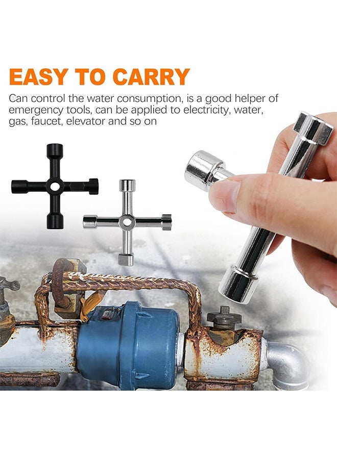 2 Pack Sillcock Key Set, 4 Way Water Key Tool, Multi-Functional Silcock Water Keys for Valves, Faucets, and Sots - Image 5