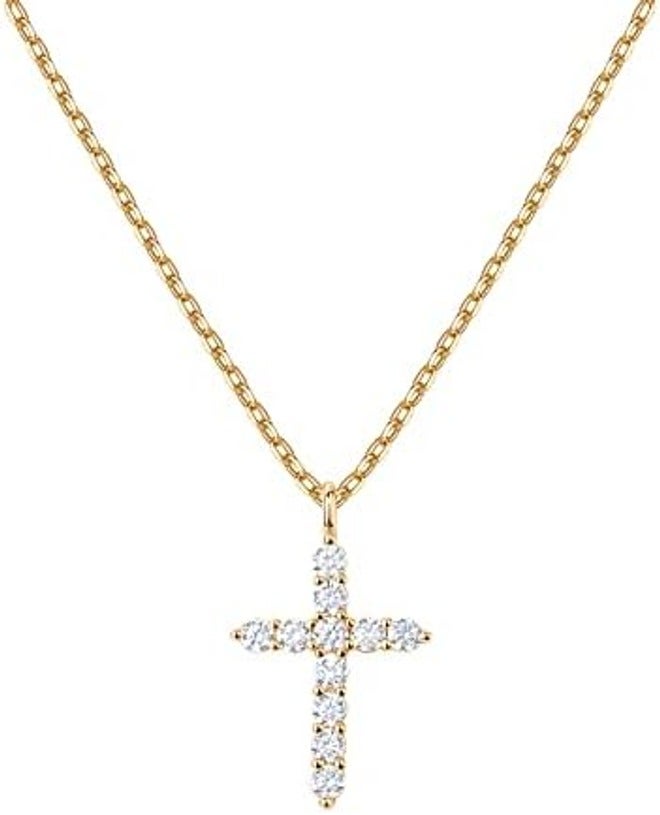 PAVOI 14K Gold Plated Cubic Zirconia Cross Necklace for Women | Faith-Inspired Pendant - Image 3