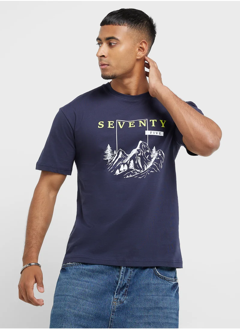 سفنتي فايف Graphic Print T-Shirt