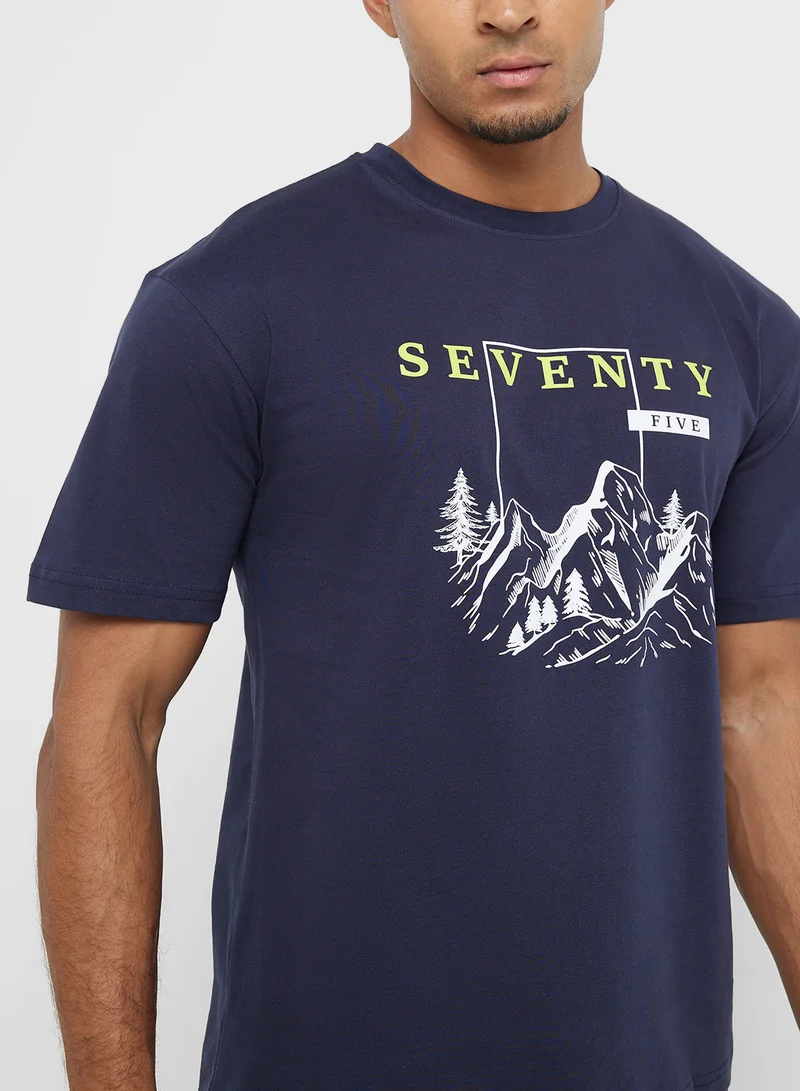 Seventy Five Graphic Print T-Shirt