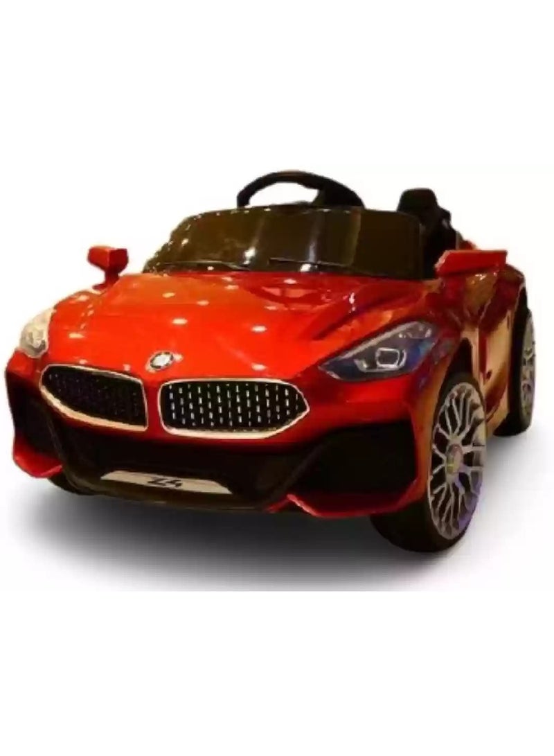 سيارة رياضية تعمل بالبطارية - سيارة اطفال كهربائية قابلة لاعادة الشحن بجهد 12 فولت للقيادة (احمر) - Image 1