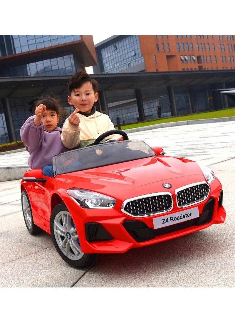 سيارة رياضية تعمل بالبطارية - سيارة اطفال كهربائية قابلة لاعادة الشحن بجهد 12 فولت للقيادة (احمر) - Image 2