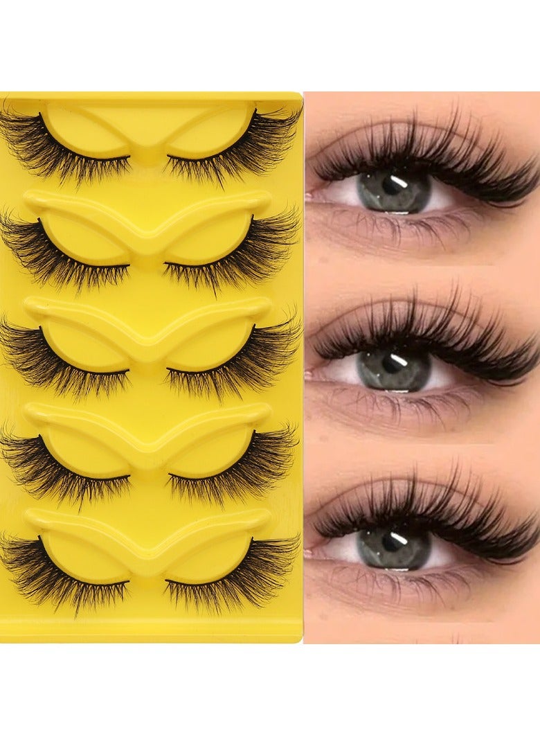 Reusable Long Lasting Natural False Eyelashes Ladies Party False Eyelashes 3D Curl (5 Pairs) - Image 1