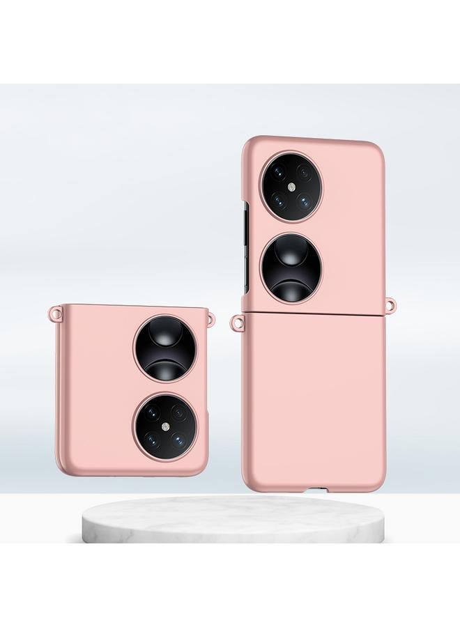 زبون جراب لهاتف Huawei P50 Pocket بلون متدرج وملمس الجلد من مادة البولي كربونات مع تغطية كاملة ومضاد للصدمات - Image 1