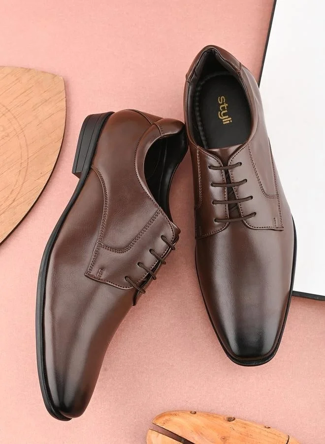 ستايلي أحذية أكسفورد رسمية برباط بلونين